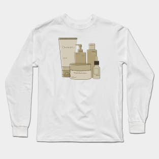 Skincare Essentials (Kraft Paper Brown Theme) Long Sleeve T-Shirt